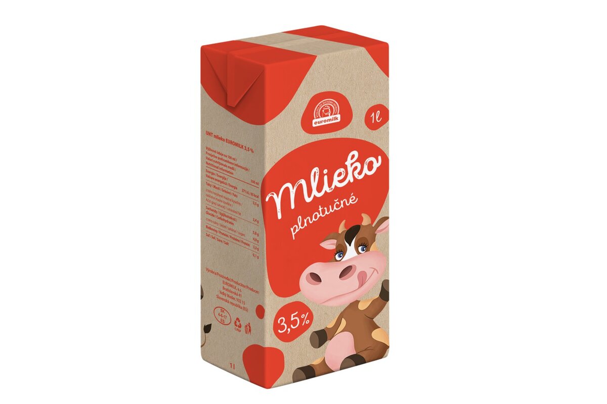 Mlieko trvanlivé plnotučné 3,5% 1 l